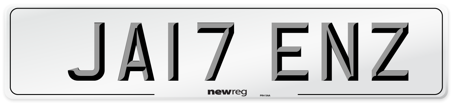 JA17 ENZ Number Plate from New Reg